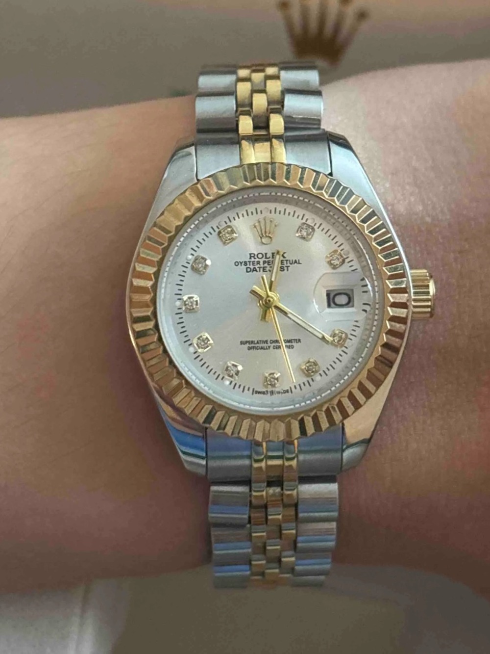28mm Two-Tone Gold and Silver Steel Watch